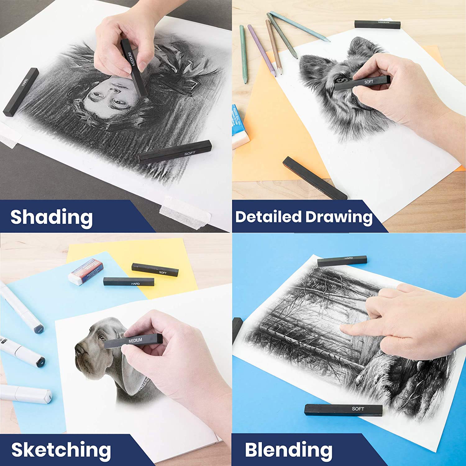 Amazon | iCookii 6本入り ウッドレスバイン チャコールスティック